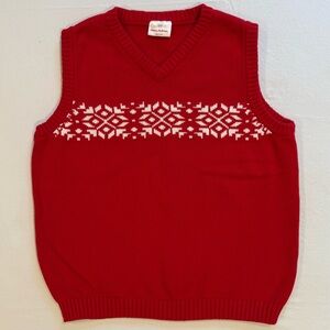 Hanna Andersson Sweater Vest Boys 14 160 cm Snowflakes Cotton Winter Christmas